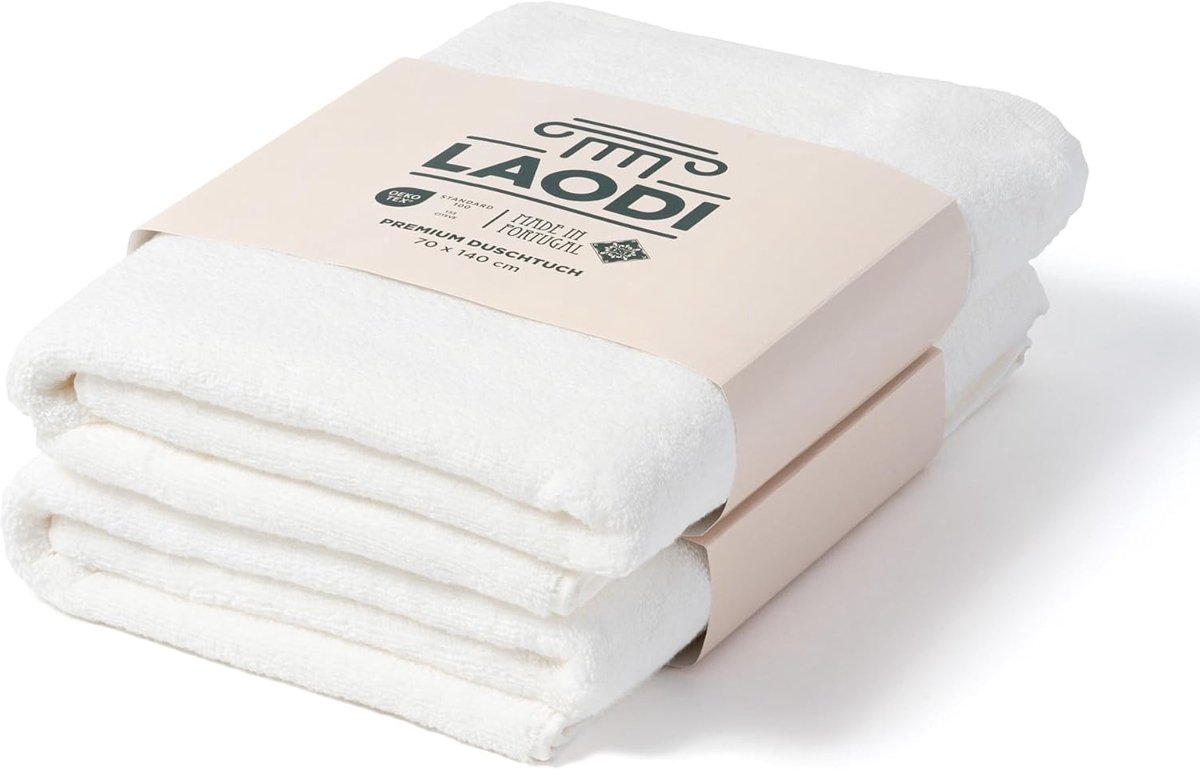 SnelShoppen - Luxe Badhanddoeken Set van 2 - 70x140 cm - 100% Katoen - 570 GSM - Zacht & Absorberend - Pure Wit - Ideaal voor Thuis, Sauna, Sport en V