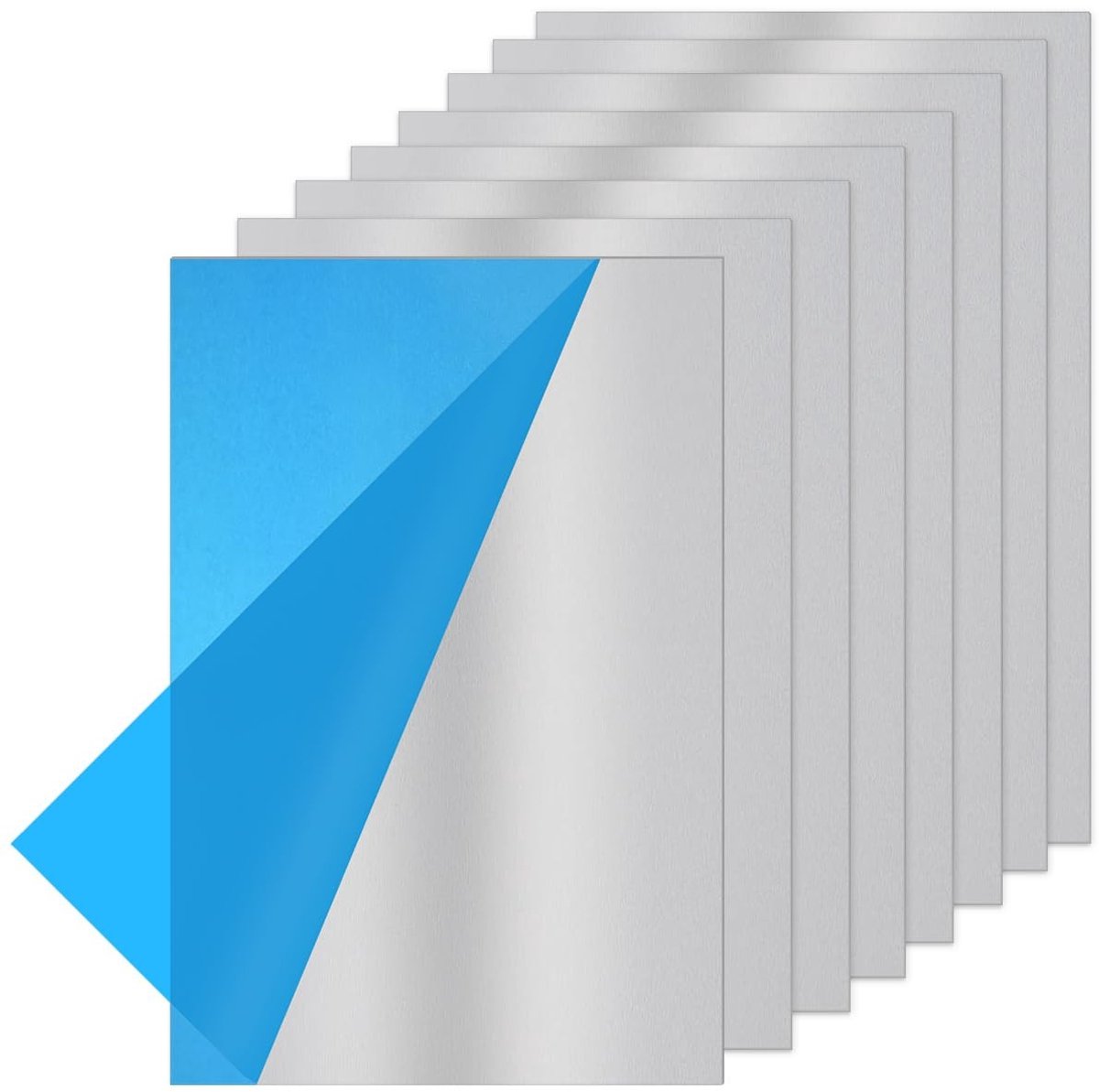 8 Stuks Aluminium Plaat 30x20 cm 0,5mm Dunne Aluplaat met Beschermfolie voor Modelbouw en Lasergravure, Ideaal voor Knutselen en Industrie