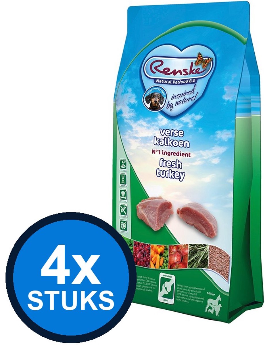 Renske Renske - Super Premium droog hond senior kalkoen graanvrij 2kg - Hondenvoer - 2 kg