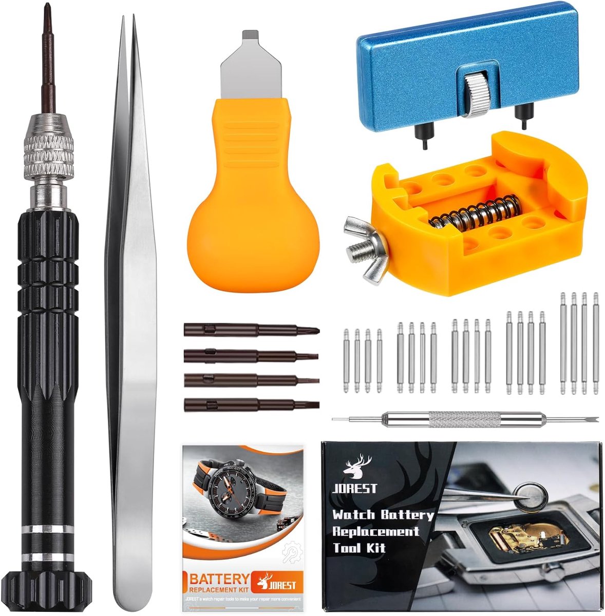 SnelShoppen - Complete Horloge Batterij Vervang Kit - Horlogemaker Gereedschap met Schroevendraaiers, Horloge Opening Tools, Vervangende Horlogeband,