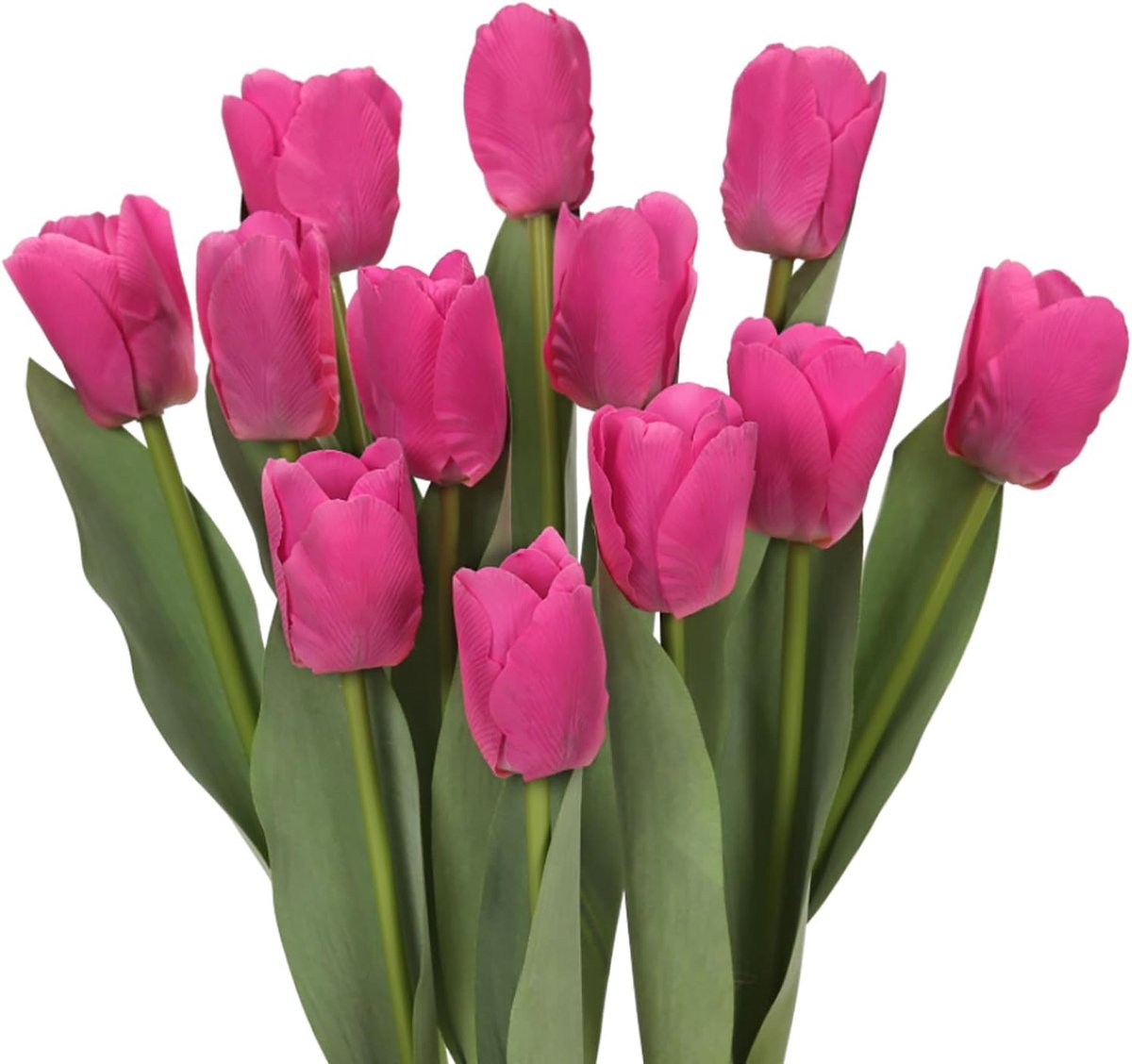 SnelShoppen - 12 Stuks Kunstmatige Tulpen Bloemen - Real Touch Faux Zijde Tulpen Boeketten voor Thuisdecoratie, Keuken, Bruiloft en Feesten - Hoogte 3