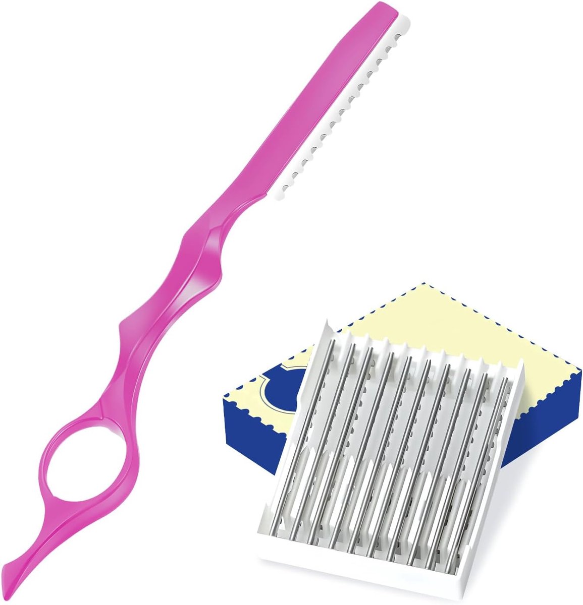 SnelShoppen - Haar Snijmes | Vervangbare Feather Scheermes Bladen | RVS Scheermes | Kappers Scheermes voor Thuis & Salon - Roze