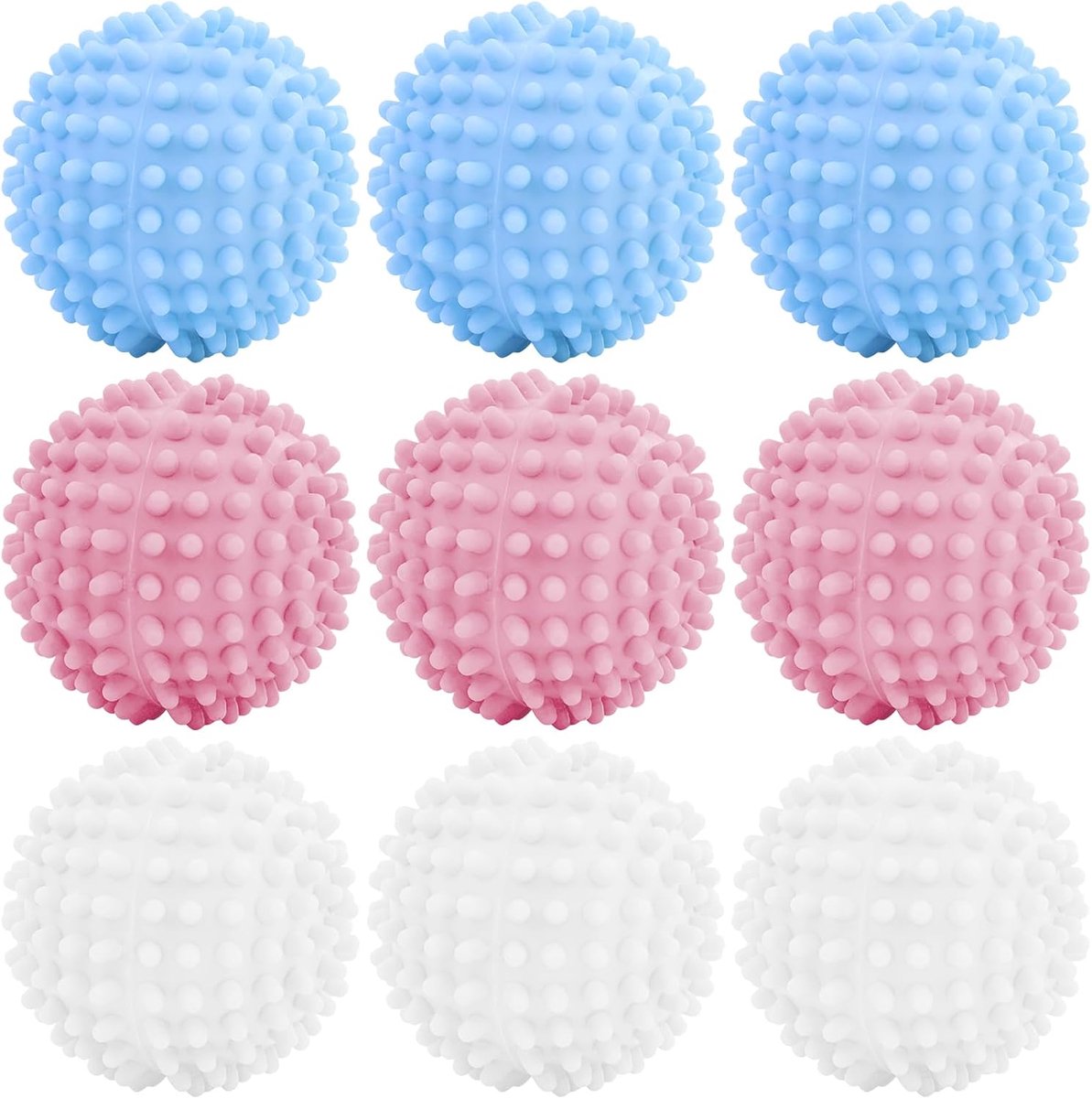 SnelShoppen - 9 stuks herbruikbare drogerballen, wasballen voor donsjacks en kleding, droogballen voor wasmachine en wasdroger, versnelt droogproces,