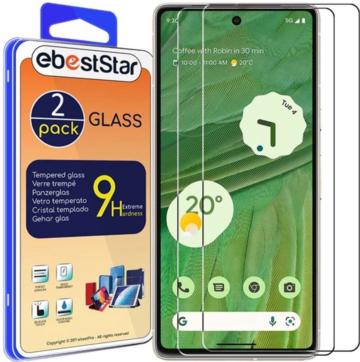 ebestStar - {2 Stuks} Gehard glas geschikt voor Google Pixel 7, Screen Protector Cover, Schermbeschermer Tempered Glass