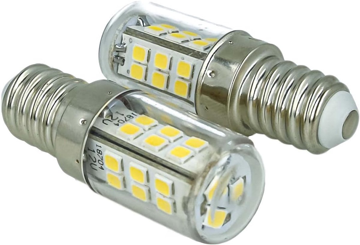 Thijox - 2 Stuks LED-lampen E14 DC 12V 24V 4W Energiezuinige Helderheid voor Begraafplaats, Fotovoltaïsche Boten en Vrachtwagens (4500k)