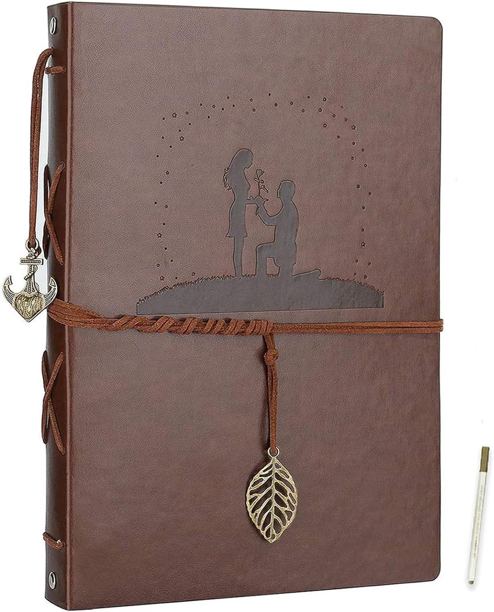 SnelShoppen - DIY Zelfklevend Fotoalbum met 60 Lege Pagina's, Kunstlederen Scrapbook voor Verjaardag, Trouwerij, Kerst, Geschenk voor Vrouwen en Meisj