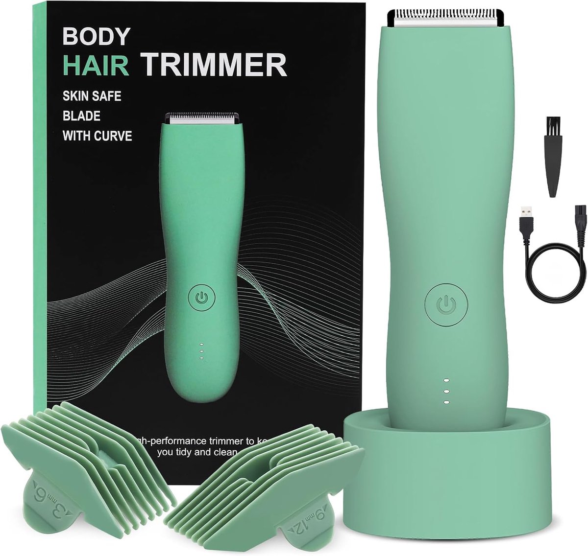 SnelShoppen - Elektrische Lichaamshaartrimmer voor Mannen en Vrouwen - Waterdichte Scheerapparaat voor Schaamhaar, Borst, Benen en Bikini - Oplaadstat