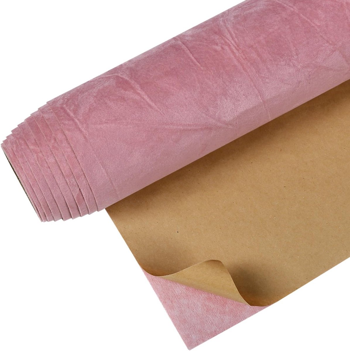 Roze Zelfklevend Viltbehang voor Meubels - Fluweelachtig Coral Roze Behang voor Slaapkamer en Kinderkamer - 30 cm x 200 cm Decoratief Plakfolie voor Woonkamer en Keuken