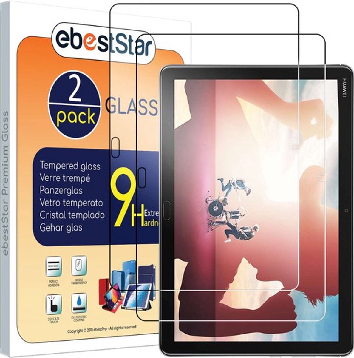 ebestStar - {2 Stuks} Gehard glas geschikt voor Huawei MediaPad M5 Lite 10.1, Screen Protector Cover, Schermbeschermer Tempered Glass