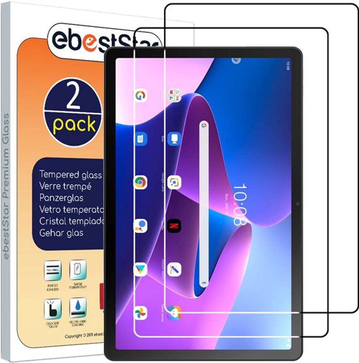 ebestStar - {2 Stuks} Gehard glas geschikt voor Lenovo Tab M10 Plus 10.6 (Gen 3), Screen Protector Cover, Schermbeschermer Tempered Glass