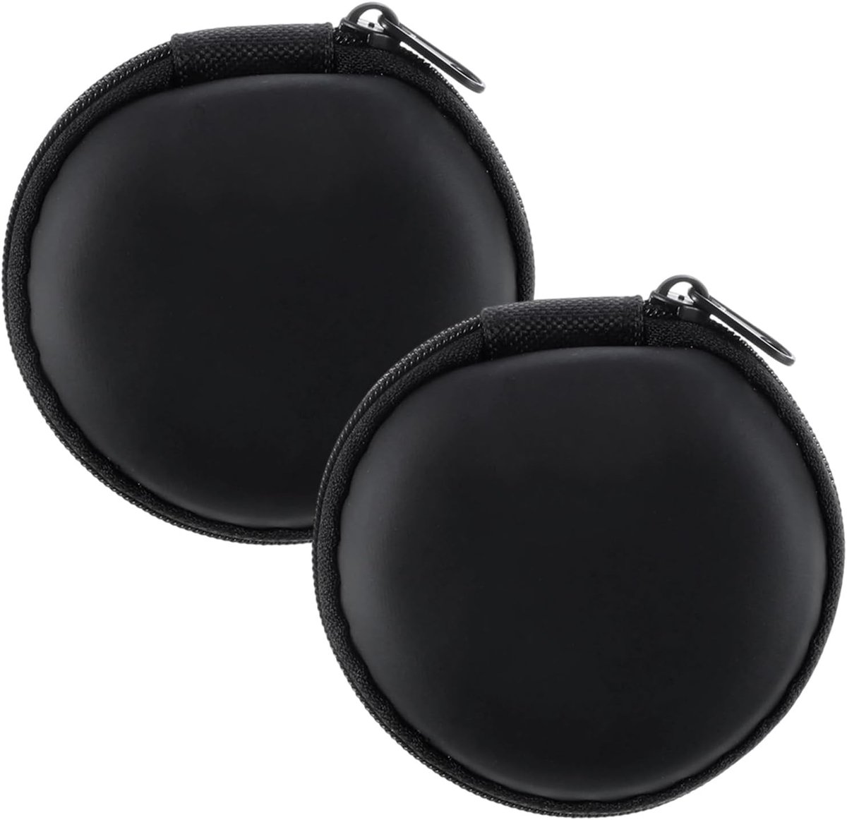 SnelShoppen - 2 Pcs Ronde Oordopjes Hoofdtelefoon Cases - Draagbare EVA Beschermhoezen met Elastische Band en Ademend Mesh voor Bluetooth/Wired Hoofdt