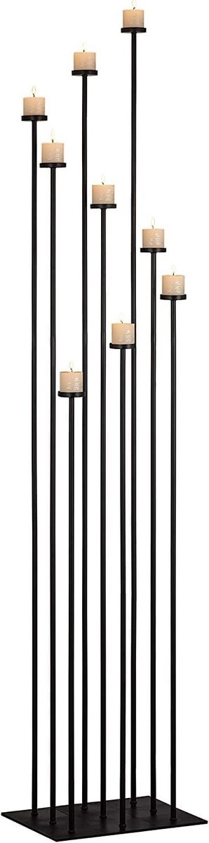 Set van 9 Zwarte Kandelaar voor Tapered en Theelichten - Stijlvolle IJzeren Kandelaren voor Bruiloften, Verjaardagen en Woondecoratie