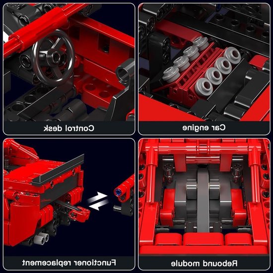 Technische Bouwset Speed Champions Dodge Challenger Sportauto met Trekmechanisme voor Kinderen en Volwassenen - 738 Stukken Bouwblokken voor Racing Fans — afbeelding 4