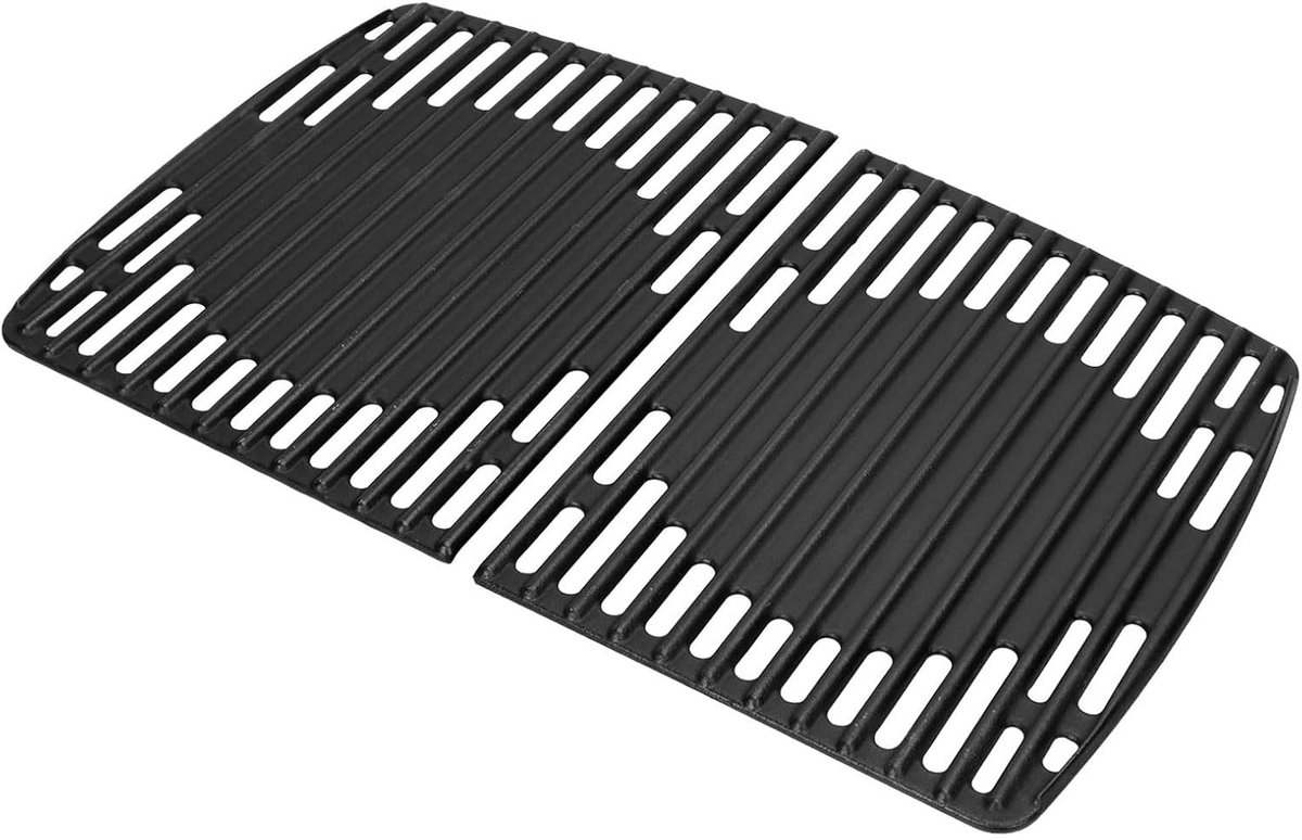 SnelShoppen - Gietijzeren Grillrooster Set van 2 voor Gasgrill - Warmtegeleiding, 32x24 cm & 48x32 cm - Perfect voor BBQ, Tuin, Camping en Feesten