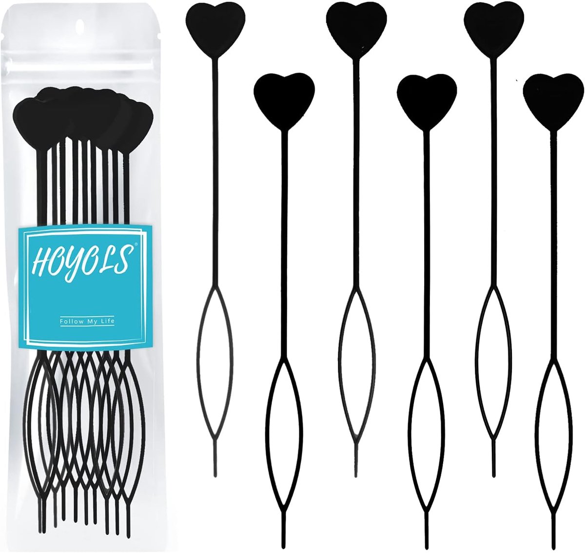 SnelShoppen - 12pcs Quick Topsy Tail Haar Beader Tool Set - Haaraccessoires voor Vlechten, Ponytails en Meerdere Stijlen - Flexibel en Duurzaam - Zwar