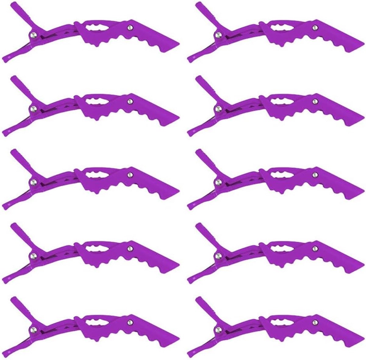 SnelShoppen - 10Pcs Haar Klemmen Crocodile Clips - Professionele Styling Clips met Antislip Grip en Brede Tanden - Duurzaam en Lichtgewicht Voor Haar