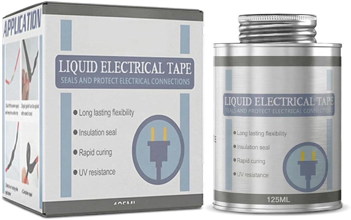 SnelShoppen - Vloeibare Isolatietape Lijm 125ml - Sneldrogend Zwart Vloeibaar Rubber - Waterdichte Isolatiecoating voor Kabels en Elektrische Apparate