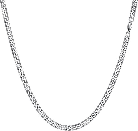 Foto: Robuuste zilveren cuban link ketting voor mannen van rvs 6mm 9mm schakelopties 45 7 cm en 50 5 cm lengte