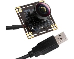 SnelShoppen - 5MP USB Camera Module met 1,95mm Fisheye Lens, 138 graden Groothoek, Plug-and-Play voor Computer, 3D-Printer en Lightburn - IMX335 UVC W
