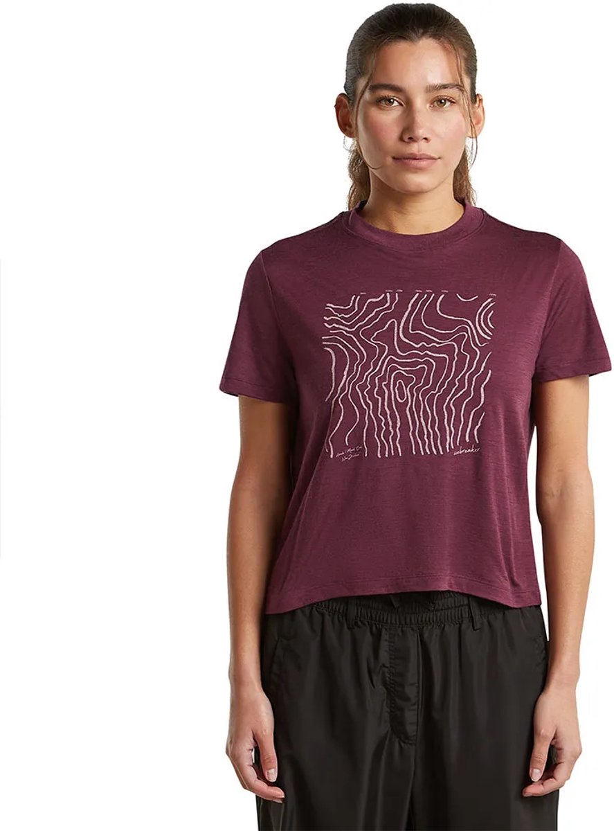 Icebreaker 150 Tech Lite Crop Gr8 T-shirt Met Korte Mouwen Paars M Vrouw