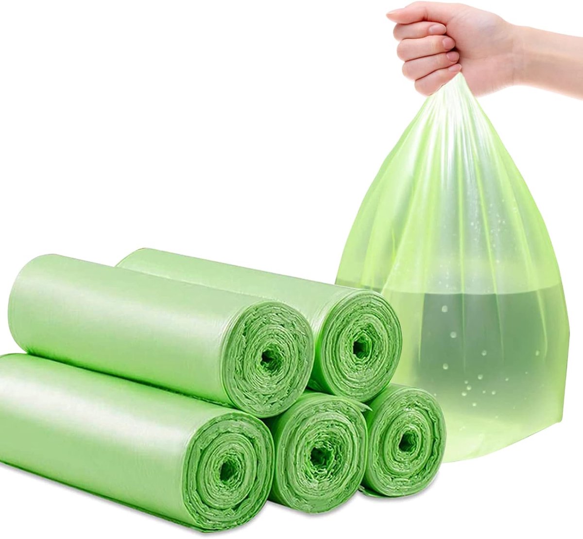 SnelShoppen - 100 Composteerbare Afvalzakken Keuken en Tuin - Professionele Stevige Biologisch Afbreekbare Zak 50 x 60 cm - Anthraciet Kleur - Voor Gr