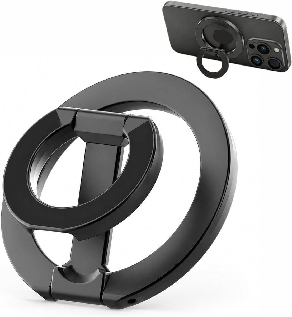 SnelShoppen - Magnetische Houder voor Mobiele Telefoonring, Compatibel met MagSafe, Vingerhouder voor iPhone 17 16, Handsfree Ring voor Keuken, Badkam