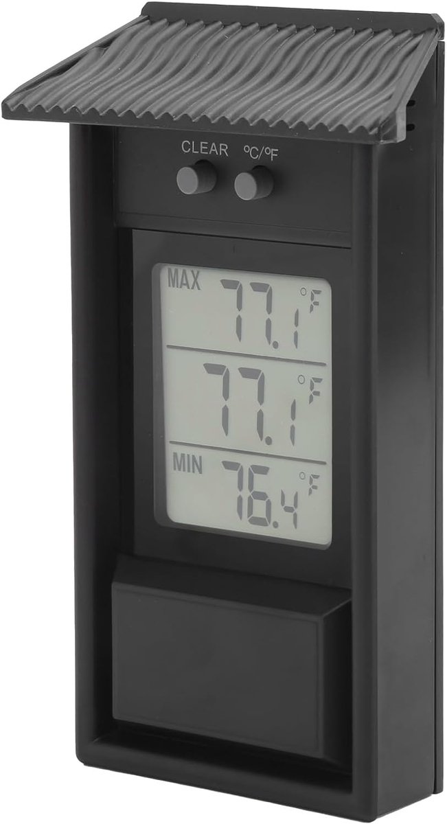 SnelShoppen - Digitale Temperatuurmeter Buiten Waterproof Thermometer -20~50℃/℉, ABS, Voor Tuin, Kassen, Huisgebruik, Nauwkeurigheid ±1℃