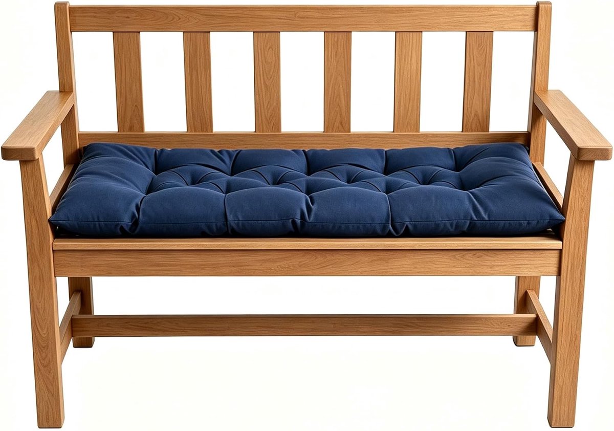SnelShoppen - Bankkussen, Zitkussen, Binnen Buiten Hangstoel Kussen, Tuinbank Kussen en Pallet Kussens (Donkerblauw, 150 x 50 x 8 cm)