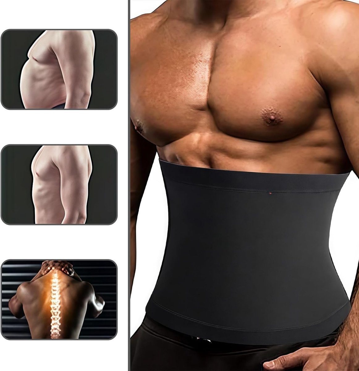 Verstevigende Buikband voor Vrouwen en Mannen, Zweetband, Taille Trainer, Buiktrainer voor Gewichtsverlies en Ondersteuning