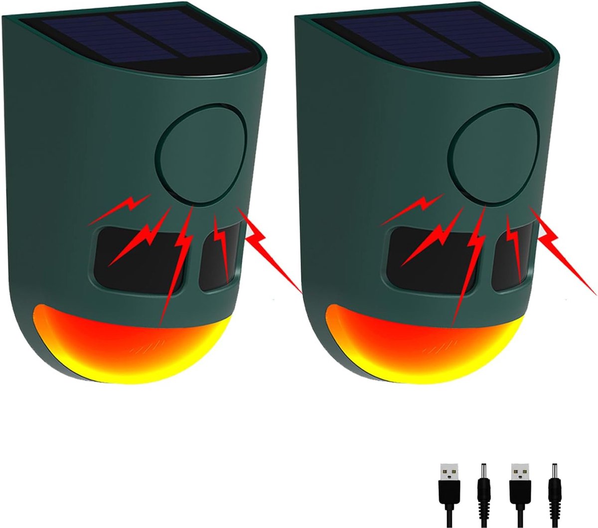 SnelShoppen - Solar Motion Sensor Alarm 129dB met Ultrasonische Geluidmaker en Stroboscooplicht voor Tuin, Boerderij en Buitengebruik
