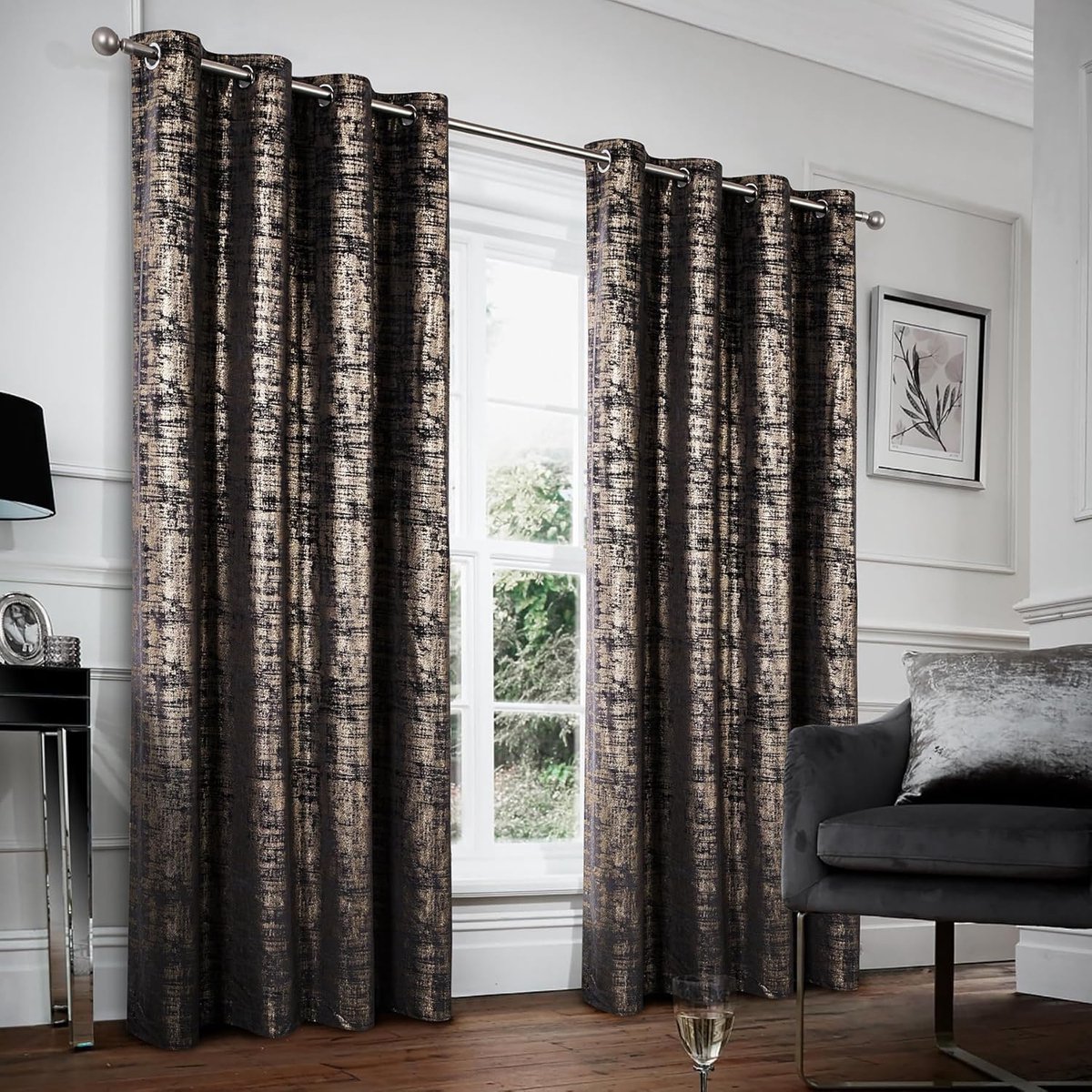 SnelShoppen - 100% Blackout Gordijnen Velvet, Thermische Isolatie, Zacht en Kreukvrij Materiaal, Dubbele Gordijnen met Oogjes, 140 x 245 cm, Zwart voo