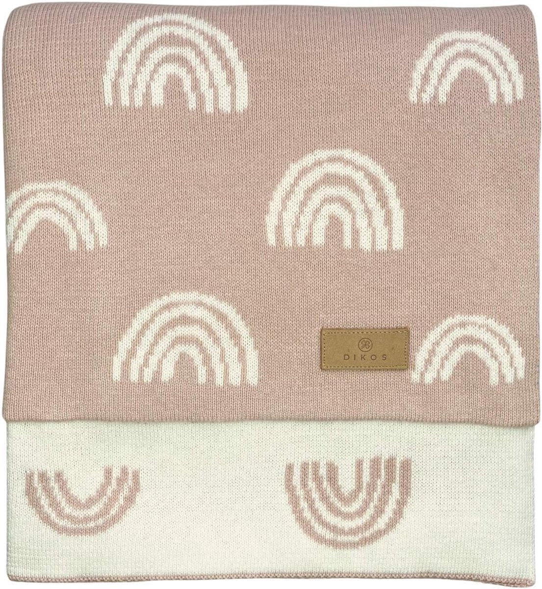 SnelShoppen - Babydeken Regenboog Gebreid 100% Katoen GOTS, Roze, 75x100 cm, Ademend, Luxe Babydeken voor Kinderen, Perfect voor Thuis en onderweg