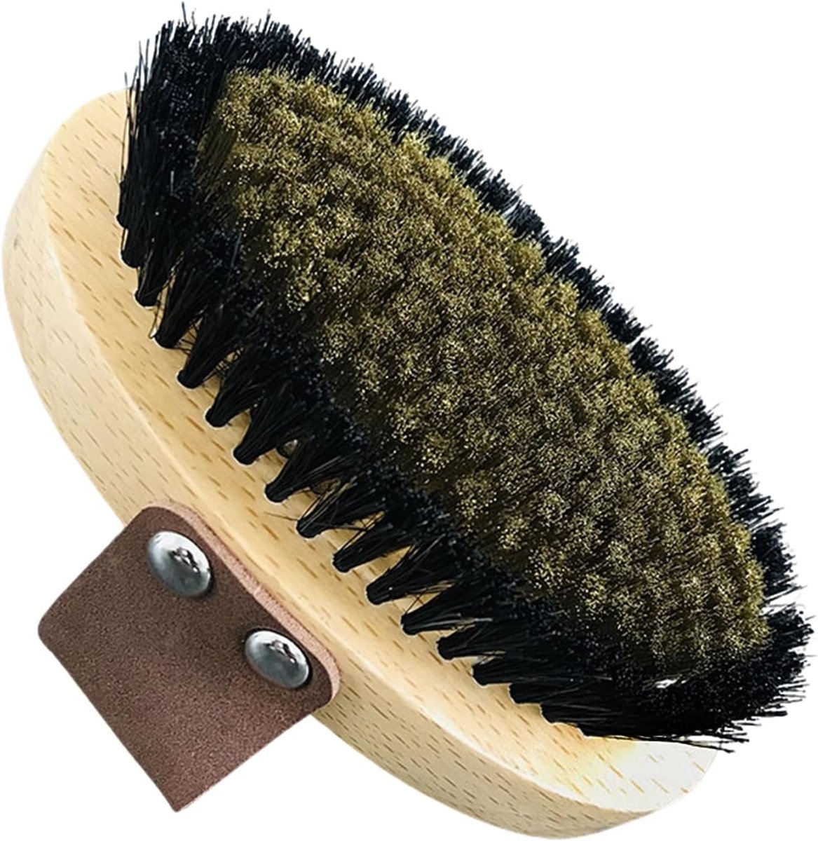 SnelShoppen - Lymfedrainage Borstel van Hout met Natuurlijke Haren en Fijne Koperdraden, Droogborstel voor Huidverzorging, Cellulite Vermindering, Mas