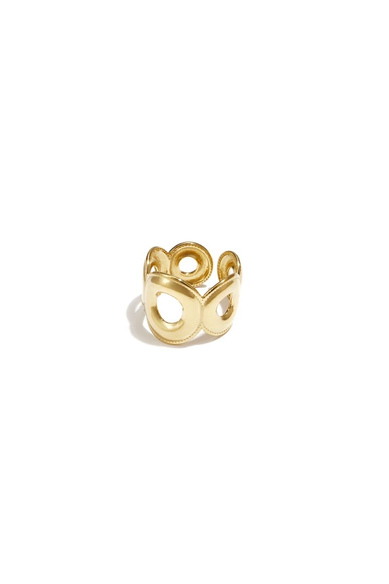 Verstelbare Statement Ring met Cirkels - Goud - Yehwang