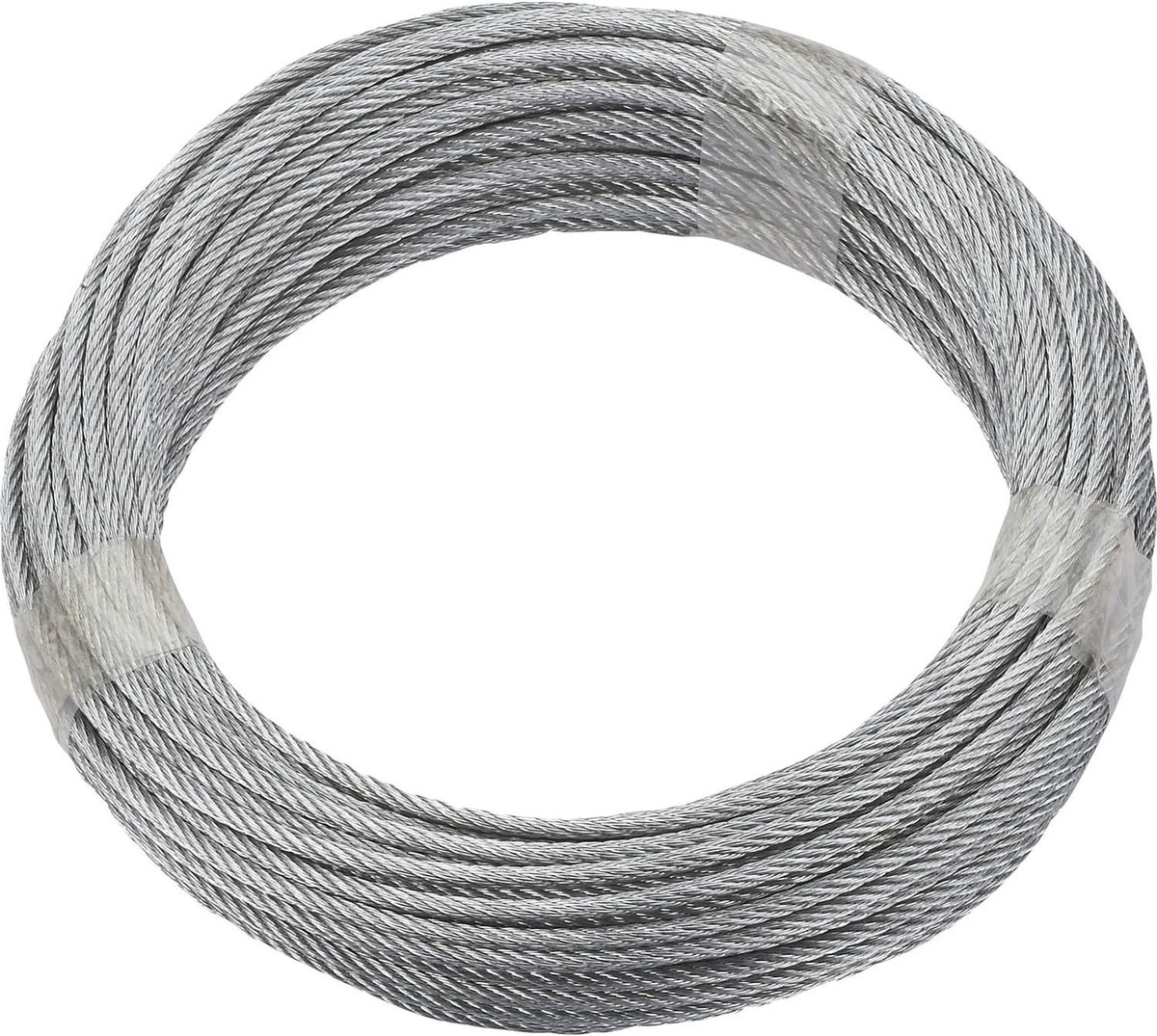 SnelShoppen - Ruck-Zuck Gegalvaniseerde Staal Kabel 4 mm - 20 m - 6x7 Strengen - Perfect voor Tillen, Ophangen en Tuinprojecten