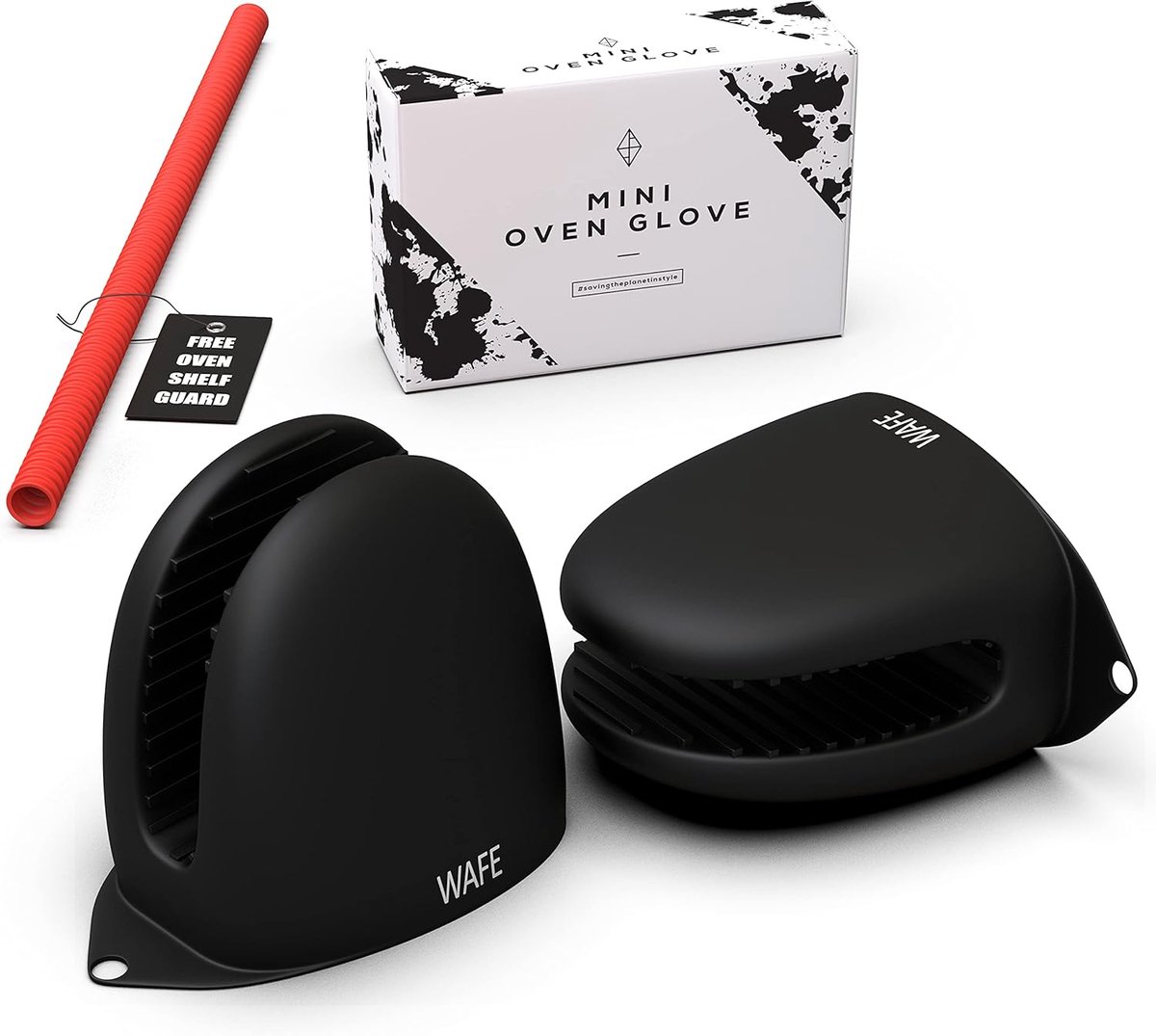 SnelShoppen - Mini Oven Handschoenen Silicone - Hittebestendige Squeeze Mitts - 2 Stuks - Universele Maat - Keuken Bakken Koken Barbecue Grillen