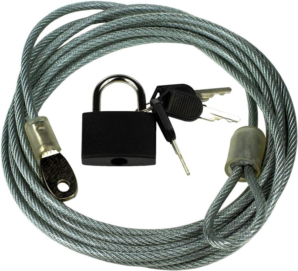 SnelShoppen - 3m Stalen Kabel met Slot en 3 Sleutels - Weerbestendig Fietsslot voor Fiets, Tuinmeubelen en Boot - Ø 4mm, Kunststof Gecoat, Ideaal voor