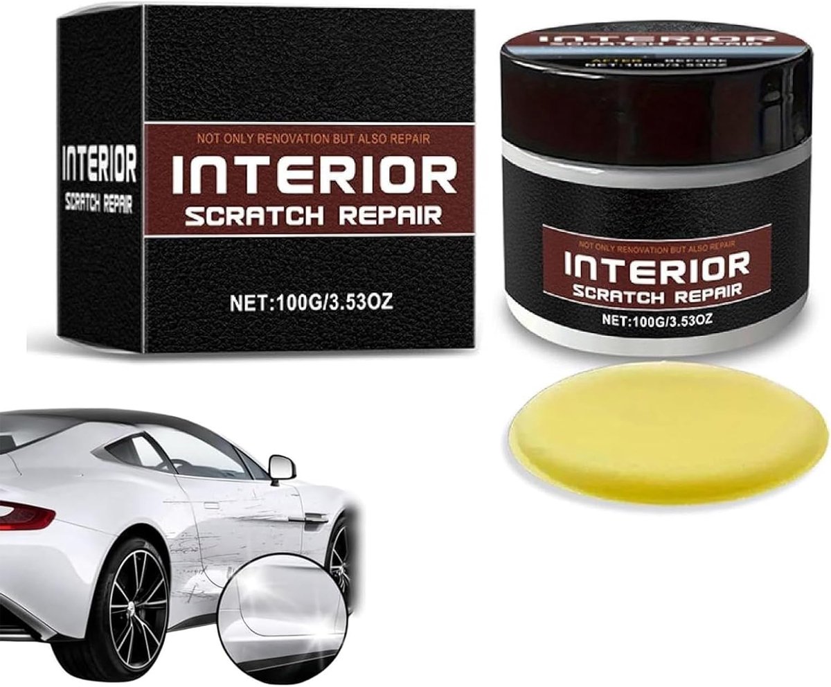 SnelShoppen - Scratch Removal Kit voor Auto, Dashboard Renovator, Krassen Herstelset voor Interieur, 100g, Diepe Krassen Verwijderaar, Eenvoudig in Ge