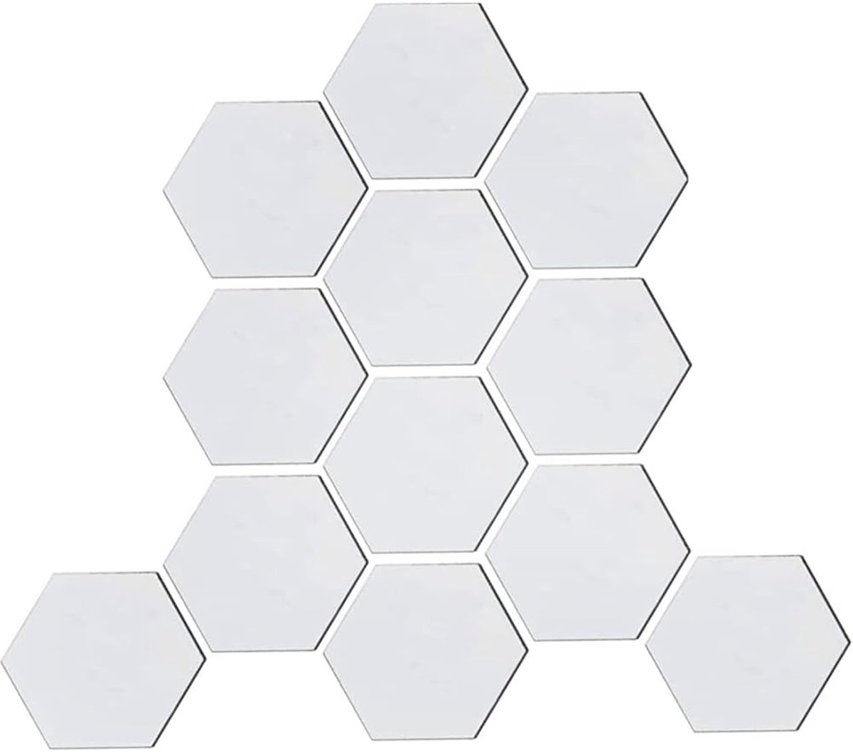 SnelShoppen - 12Pcs Hexagon Mirror Wall Stickers - Decoratieve Acryl Wandspiegels - DIY Wanddecoratie voor Woonkamer, Slaapkamer, Sofa, TV Achtergrond