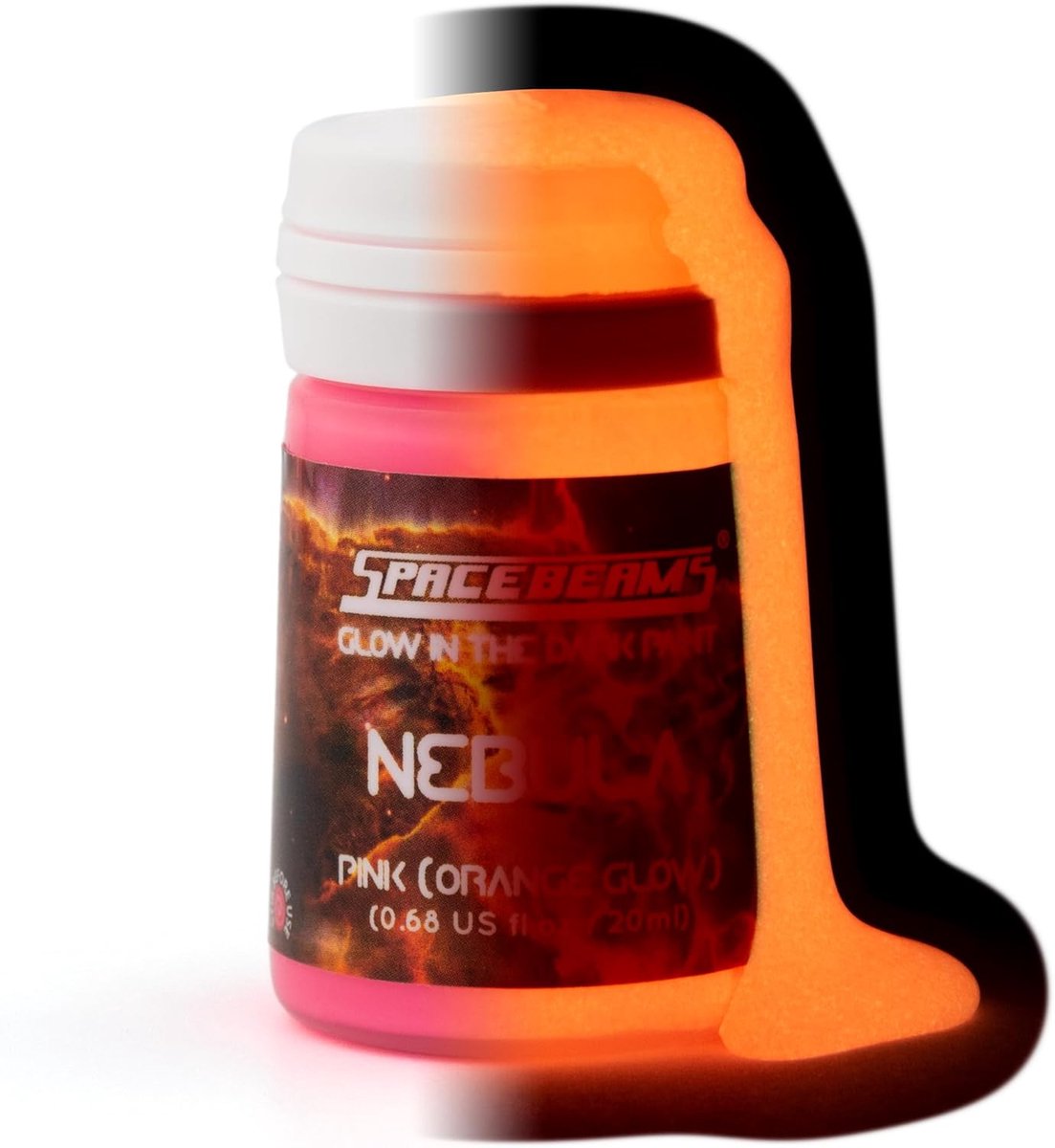 SnelShoppen - Glow In The Dark Verf 20ml - Roze met Oranje Gloed - Niet-Toxisch, Waterbasis - Perfect voor Decoratie, Kinderkamer, Feest en Creatieve