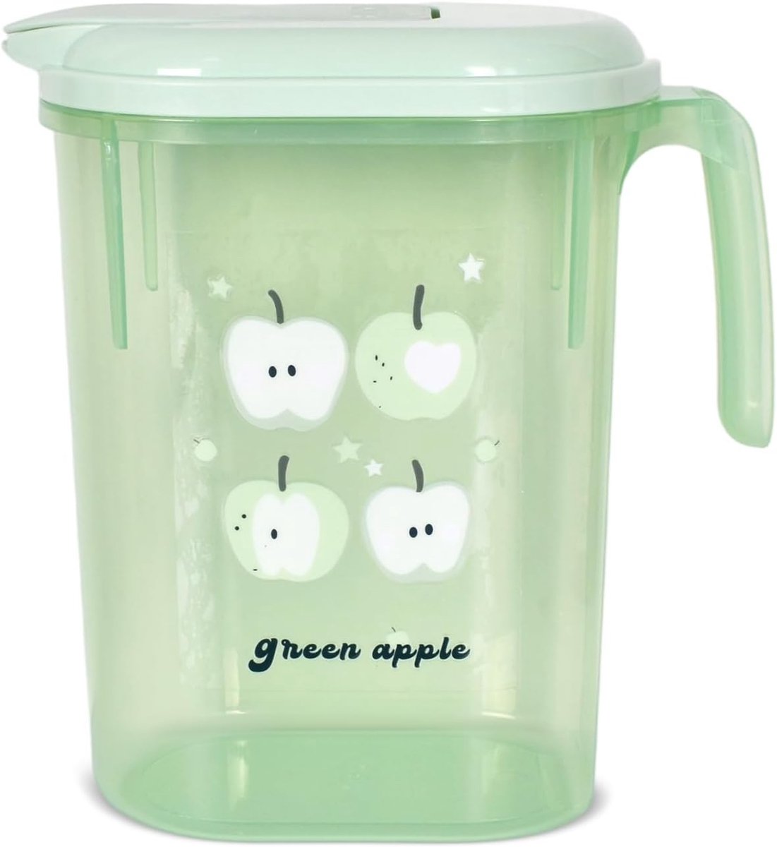 SnelShoppen - 1.8L Waterkan met Drukopening en Deksel, Ideaal voor Fridge Deur, Voor Iced Tea, Zelfgemaakte Sap, Melk, Koude en Warme Dranken, Groene