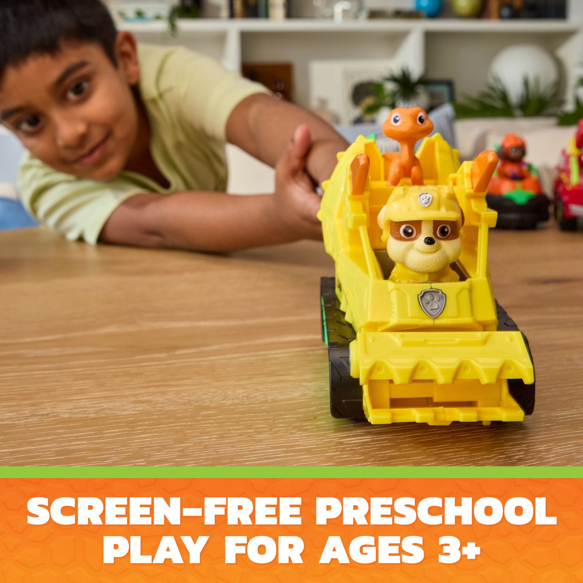 PAW Patrol - De Dinofilm - Dino Rescue Rubble's Dino Rescue Bulldozer Voertuig - Met Hapactie, bewegende klauw en 2 actiefiguren — cadeau in Spellen & Speelgoed - foto 7