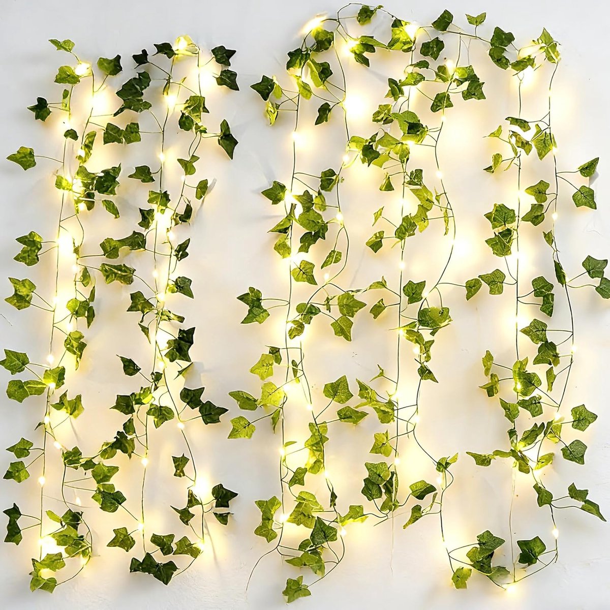 Thijox - 2m Klimop Lichtketting met 20 LEDs - Groene Kunstplanten Decoratie - Sprookjesachtige Muurverlichting voor Slaapkamer, Bruiloft en Lentedecor