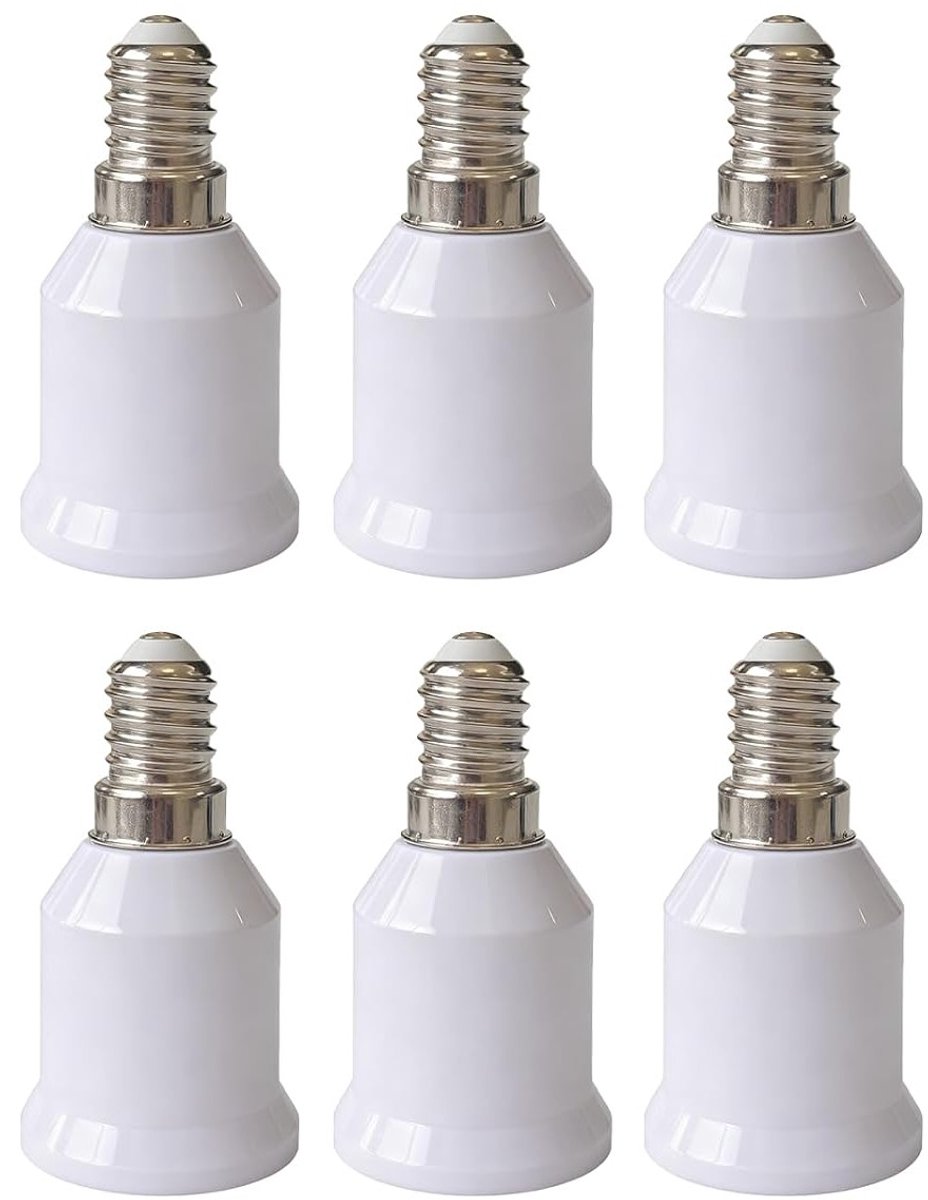 6x Fitting Adapter E14 naar E27 voor Alle Soorten Lichtbronnen