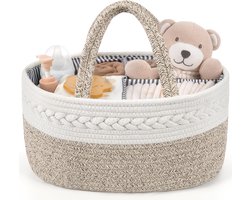 Thijox - Maliton Luiercaddy - Grote Luier Organizer voor Pasgeborenen - Stevige Katoenen Opbergmand met Afneembare Compartimenten - Ideaal voor Babysh