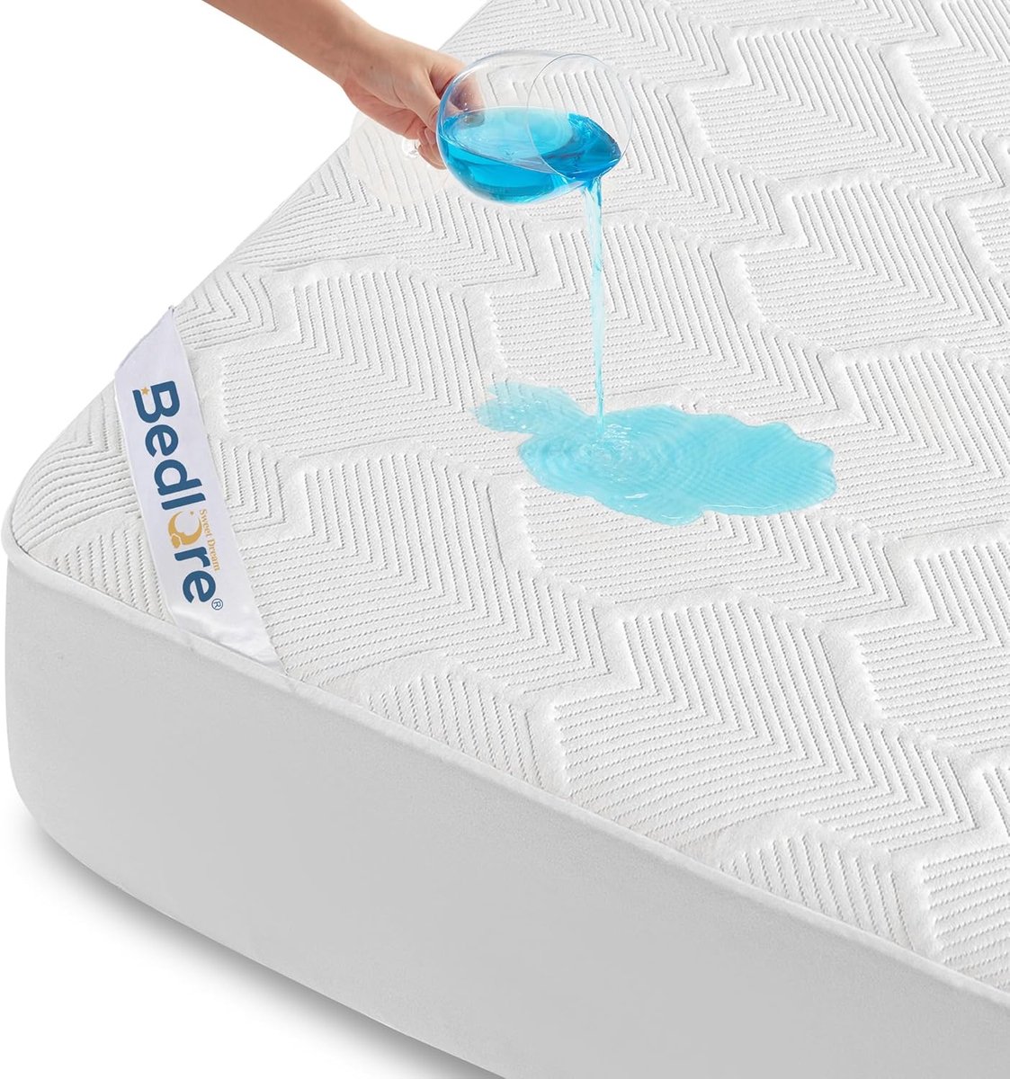 SnelShoppen - Bedlore Matrasbeschermer - 100% Waterdicht, Ademend TPU Materiaal, Diepe Pocket Design, Perfect voor Kinderen, Allergieën en Vlekprevent
