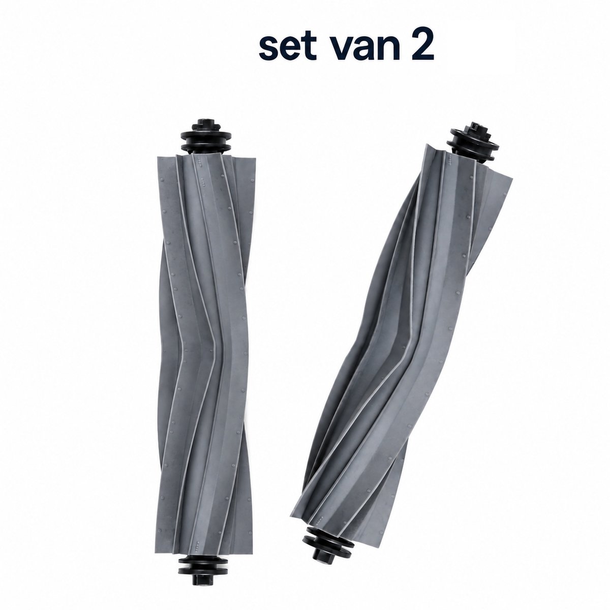 PolkaHome® Hoofdborstel geschikt voor Dreame Robotstofzuigers – 2 Stuks – Rubberen V-vormige Rolborstel – Geschikt voor X40, L40 en L10s Serie