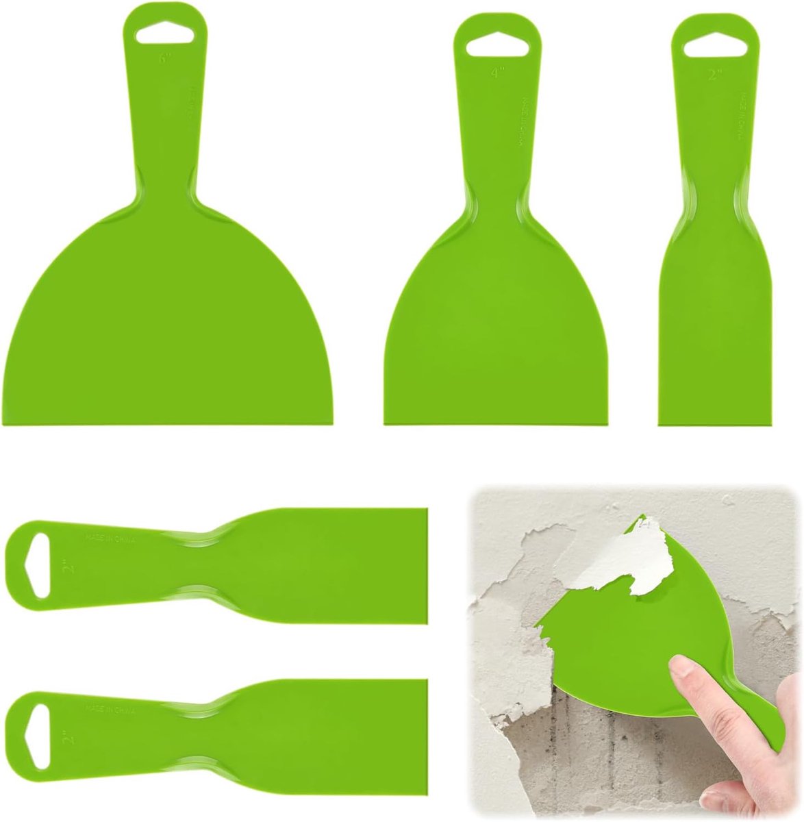 SnelShoppen - Flintronic Putty Scrapers Set, 5 Pack Flexibele Plastic Schrapers, Putty Knives voor Verf, Wandbekleding, Stickers, Decals en Reparatie