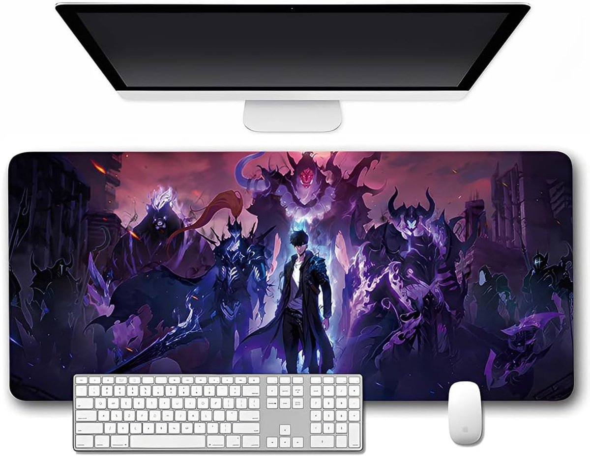 Thijox - Solo Leveling Muismat XXL Gaming 900x400x3 mm - Waterdichte Antislip Rubberen Basis - Glad Oppervlak voor PC, Laptop en Computer
