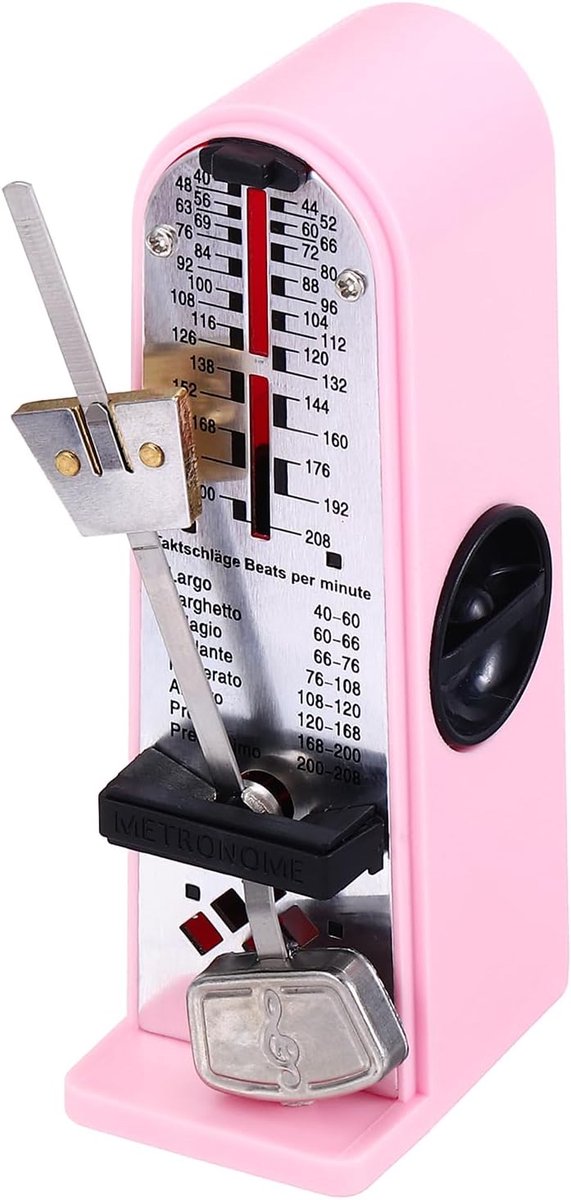 Thijox - Mini Mechanische Metronoom, Hoge Precisie Muzikale Timer voor Piano, Gitaar, Viool, Ukulele, Roze, Professionele Ritme en Tempo Trainer